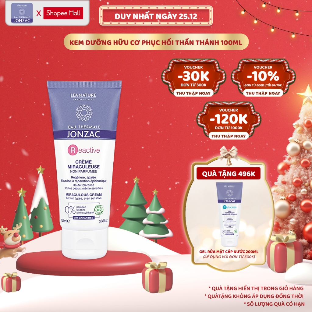 Kem Dưỡng Hữu Cơ Phục Hồi Thần Thánh Eau Thermale Jonzac Reactive Miraculous Cream 100ml