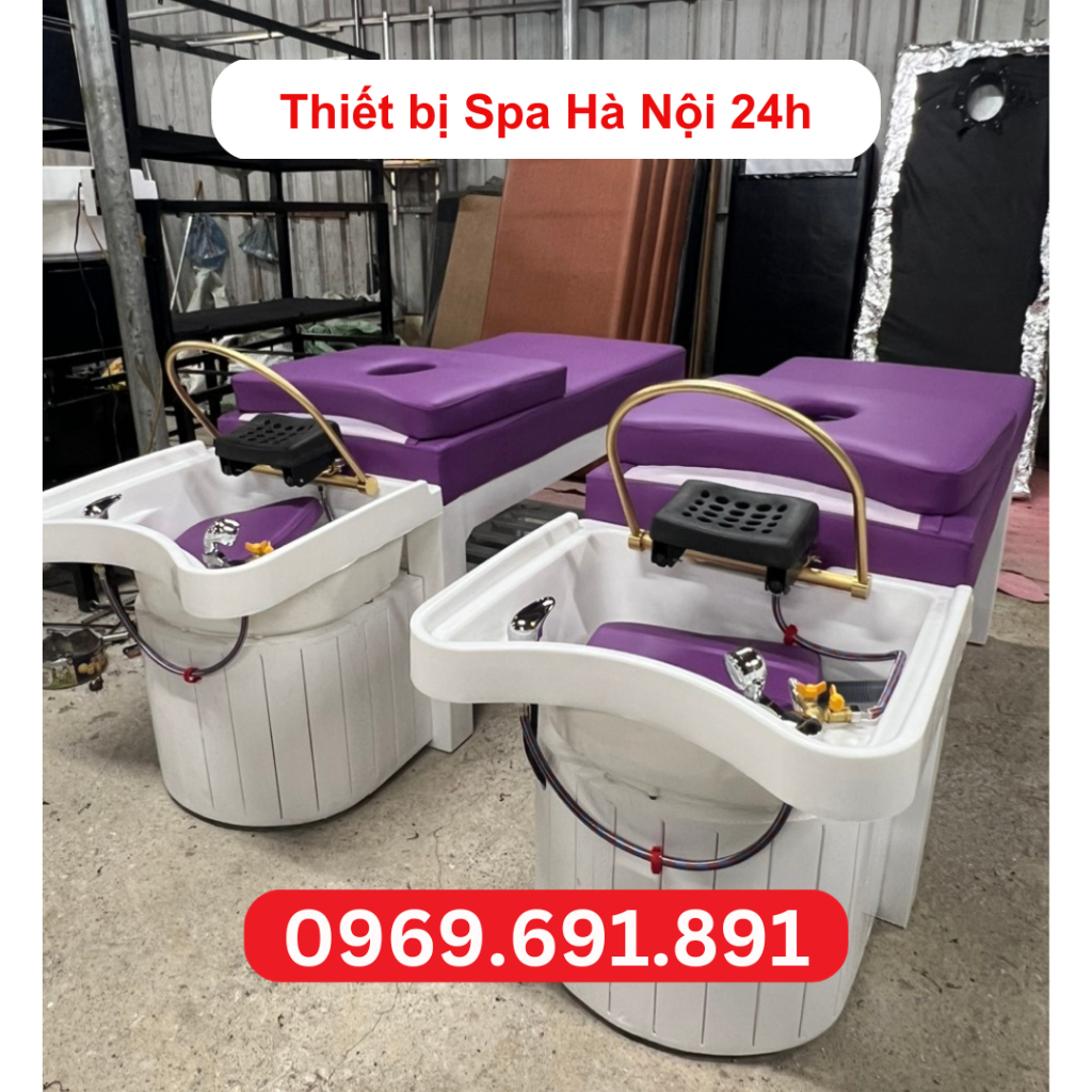 Giường gội đầu giưỡng sinh khung gỗ tai thỏ 2in1, giường gội đầu kết hợp massage, giường spa, hàng sẵn xưởng