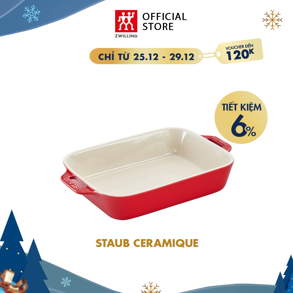 Khay nướng STAUB bằng sứ 20x16cm cao cấp