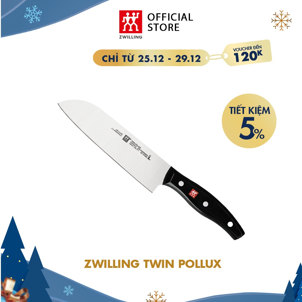 Dao Bếp Đa Năng Santoku ZWILLING TWIN Pollux bằng thép không gỉ cao cấp 18cm