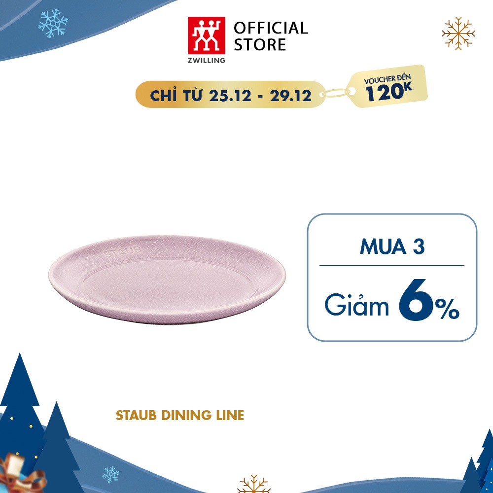 Đĩa sứ STAUB 15cm, màu cherry blossom