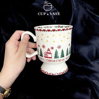 Ly gốm sứ uống nước cup & vase quà tặng giáng sinh ly049