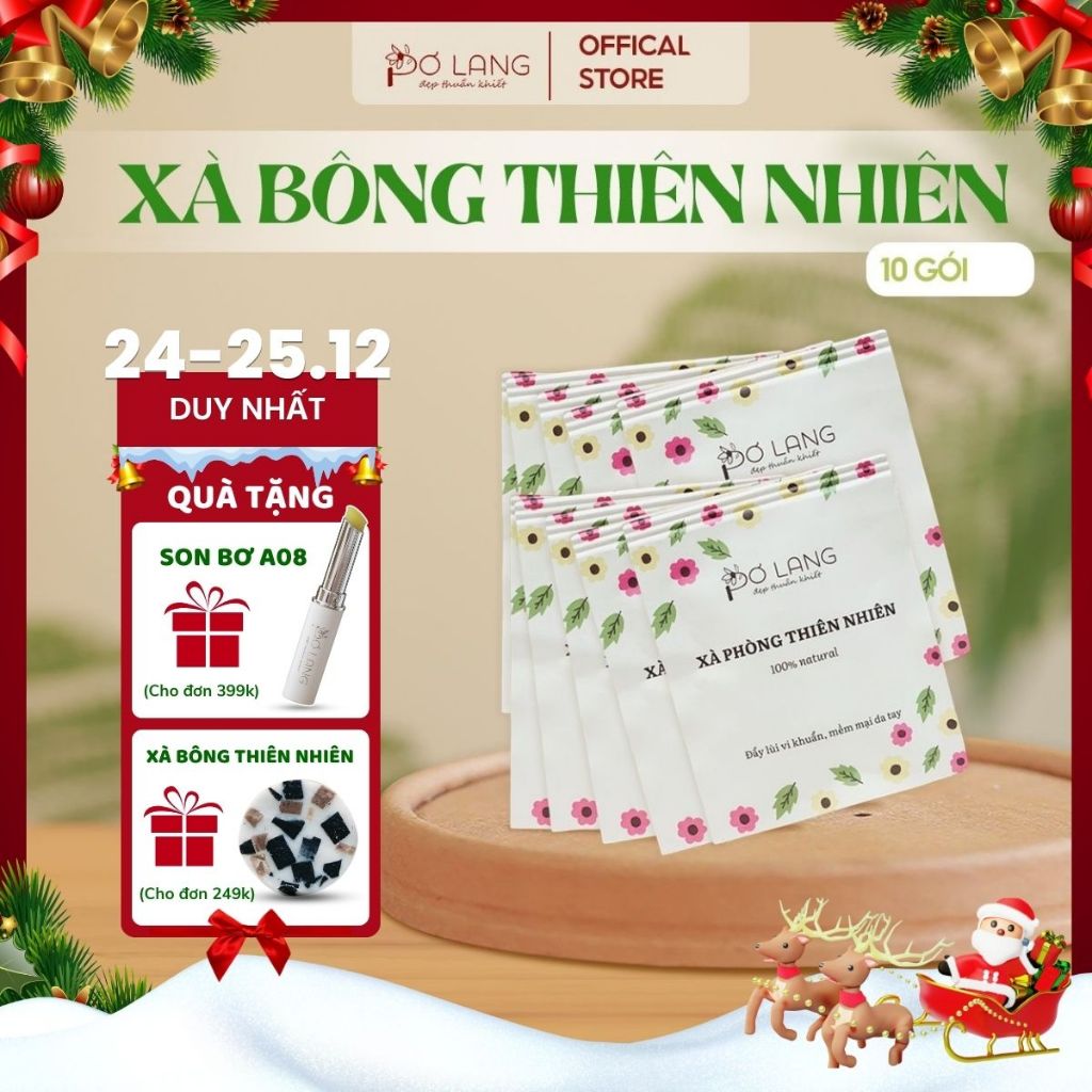 Combo Xà bông thiên nhiên Pơ Lang làm sạch, dưỡng da dạng túi đi du lịch 10 túi