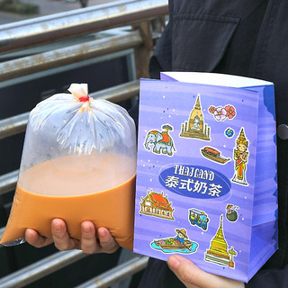 [ Set 100 túi ] Túi giấy đựng trà sữa túi
