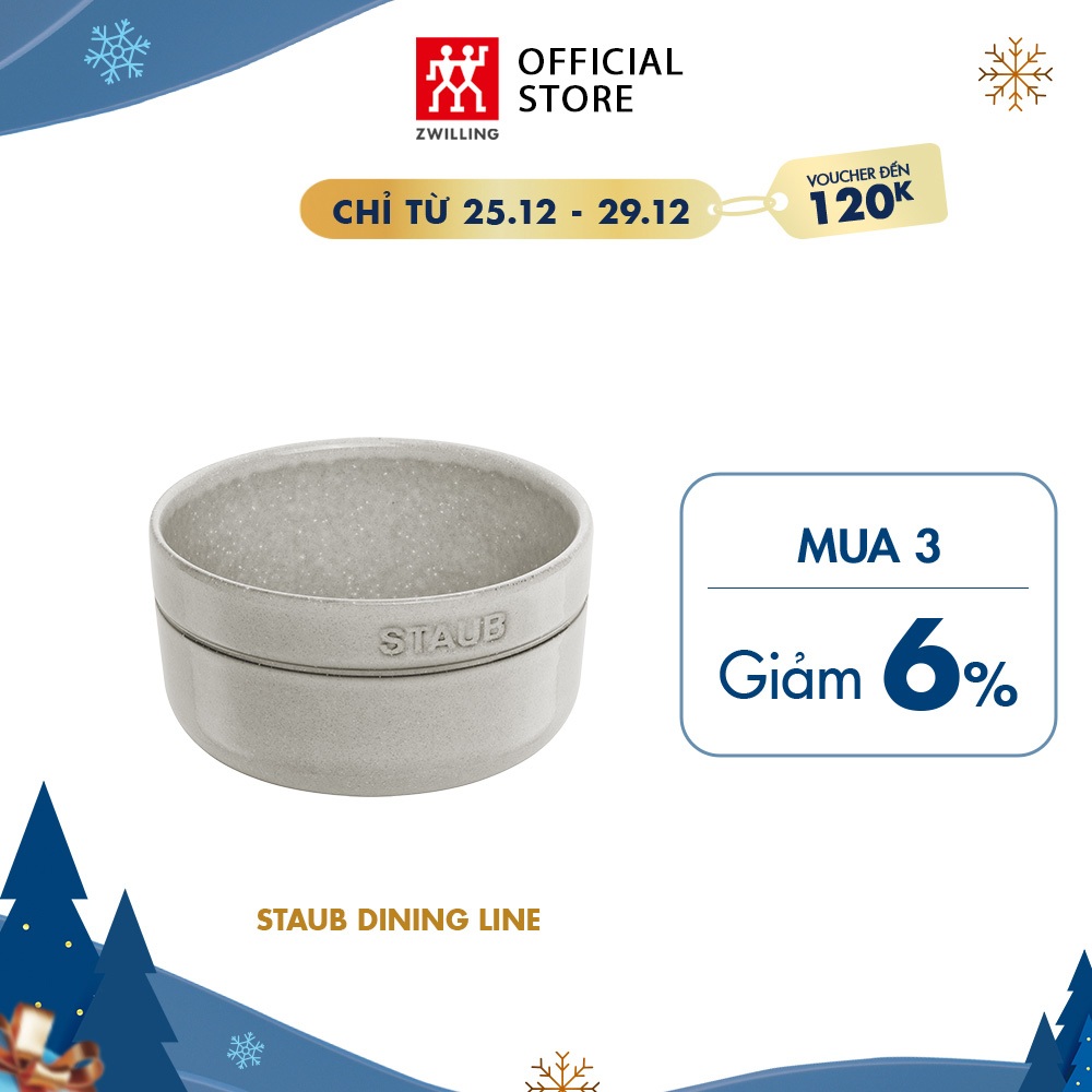 Chén sứ STAUB 12cm, màu White Truffle