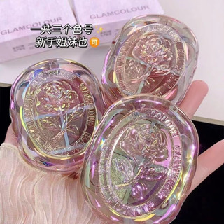 Bảng phấn mắt hologram thạch anh GLAM COLOUR bảng mắt 4 màu thạch anh hoa hồng bền màu glamcolor