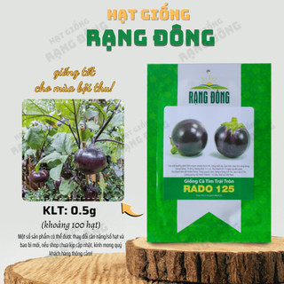 Hạt giống Cà Tím Trái Tròn Rado 125 (0,5g~100 hạt) trái to, chịu nhiệt tốt, trồng quanh năm - Hạt giống Rạng Đông