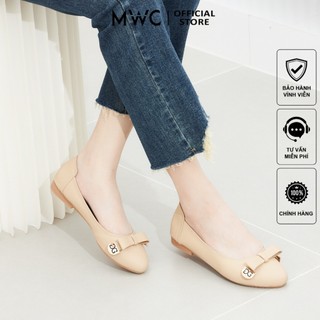 Giày búp bê mwc 2304 - giày búp bê đính nơ chất liệu da êm mềm ôm dáng chân