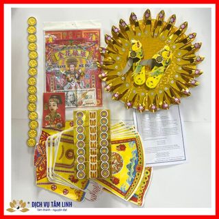 Bộ giấy cúng căn, đầy tháng, thôi nôi tone vàng