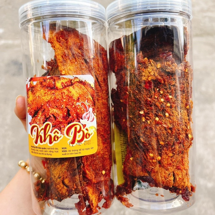 Khô Bò Miếng Đóng lon Pet 150/250gr - Top Shop Food Đồ Ăn Vặt