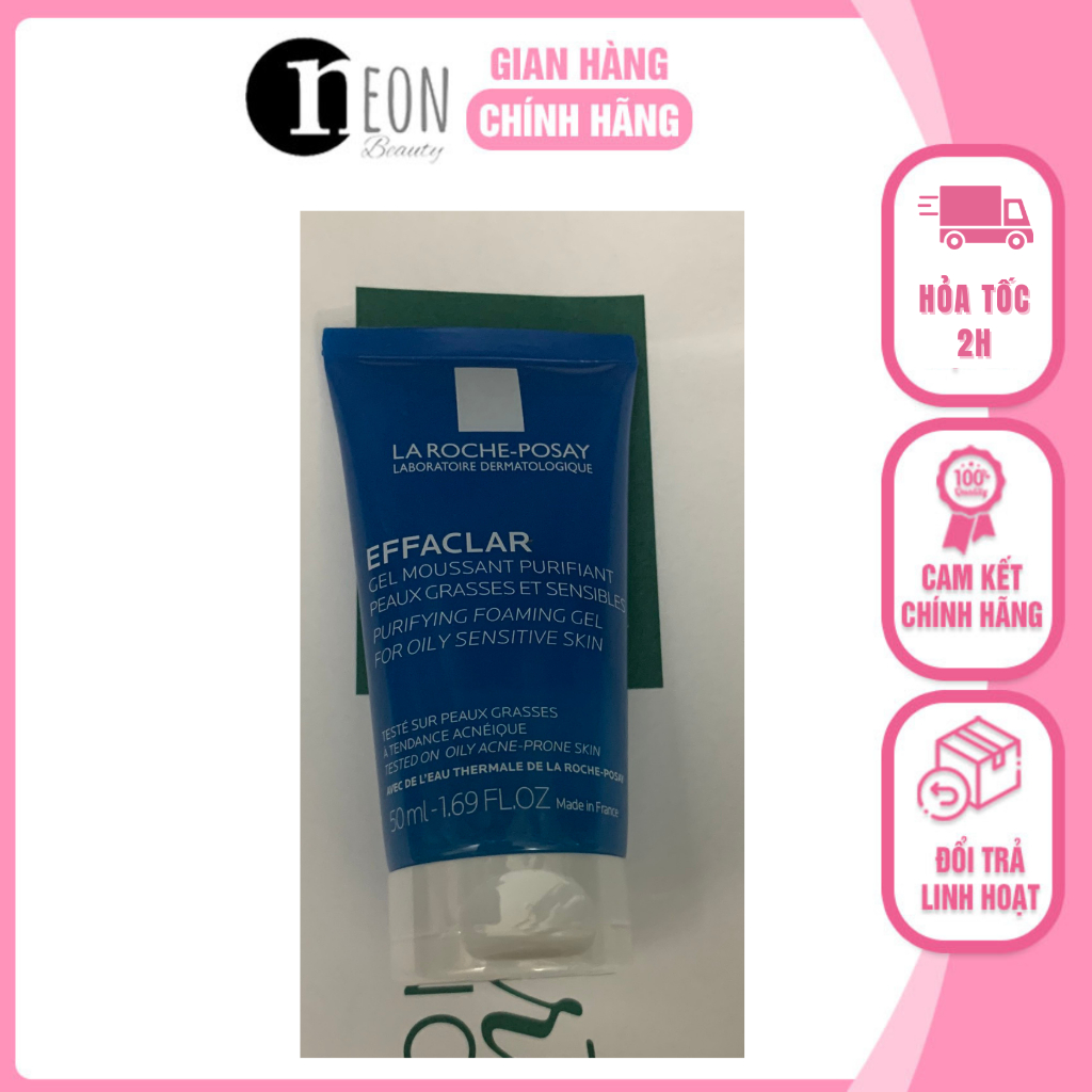 Gel rửa mặt tạo bọt dành cho da dầu nhạy cảm La Roche-Posay Effaclar Purifying Foaming Gel 50ml