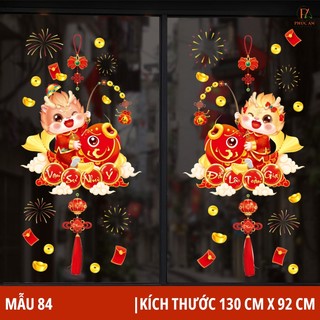 Decal dán đón năm mới,tranh decal trang trí noel 2024 pa84
