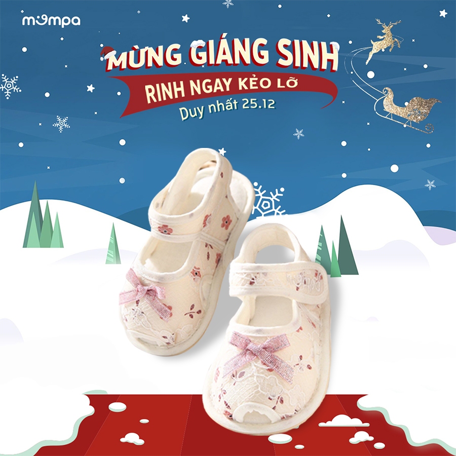 Giày xăng đan đế mềm tập đi cho bé gái Mompa 13 đến 22 tháng vải mềm thoáng mát họa tiết dễ thương 700