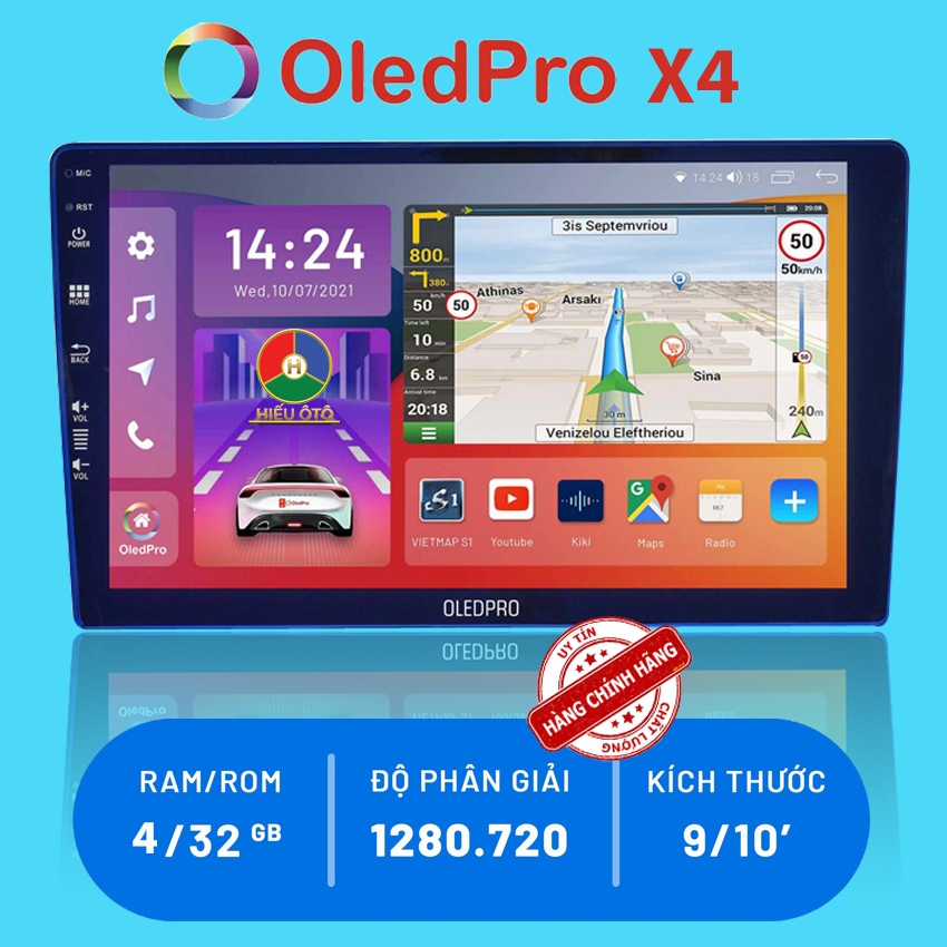 Màn hình android cho ô tô oledpro x4, đầu oled pro x4 oto 9, 10 inch chính hãng giá rẻ - Hiếu Ô Tô