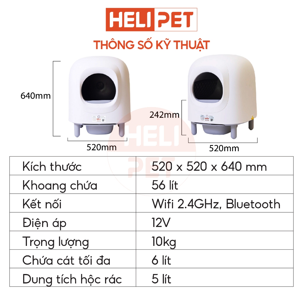 [Hoả Tốc HCM] Máy Dọn Phân Mèo Tự Động PETREE x HELIPET 2024 - Hiệu Quả, Thông Minh, An Toàn - HeLiPet