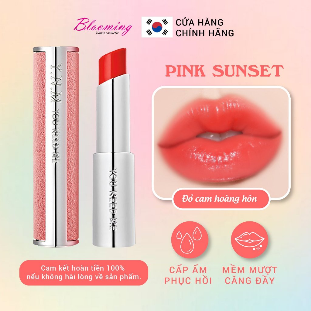 Son Dưỡng Lì Có Màu YNM Candy Pop Glow Melting Balm Pink Sunset 3g/ Đỏ Hồng