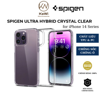 Ốp lưng spigen dành cho iphone 14 pro max / 14 pro / 14 plus / 14 / 13 series, spigen ultra hybrid crystal clear
