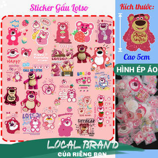 Stiker hình ủi quần, áo Gấu Lotso 5CM ủi bằng bàn là, bàn ủi ML5