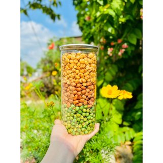 Đậu mix 3 tầng vị - đậu phọng, bắp, hà lan - lon 450gr hình thật 100%