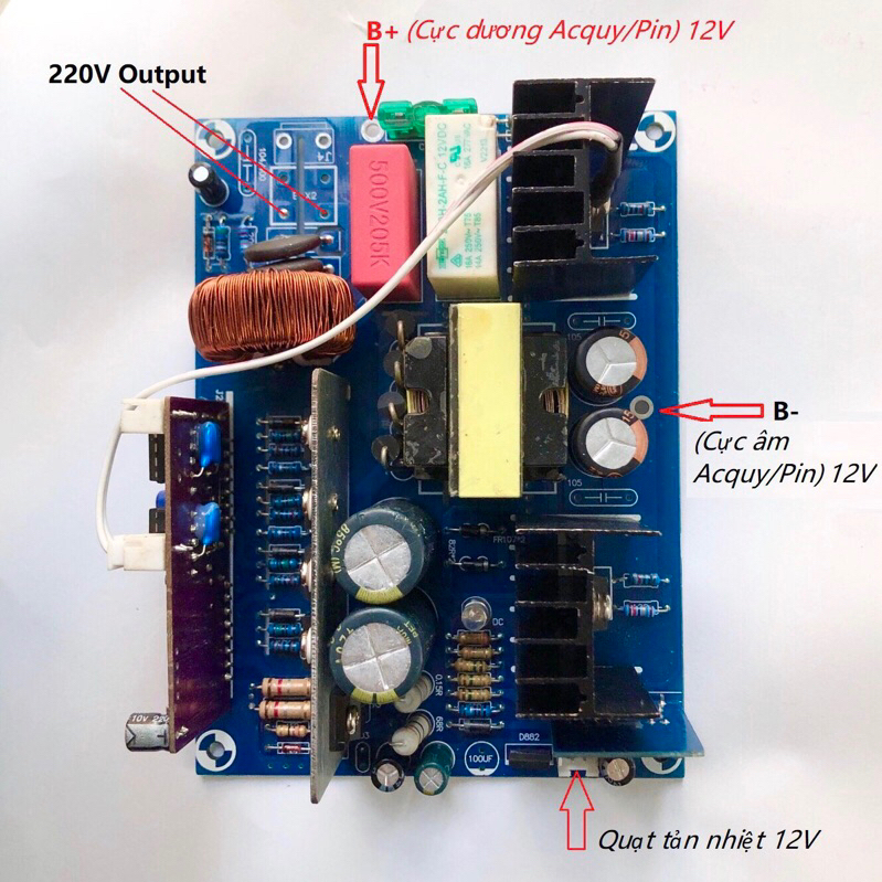 Mạch inverter 12V lên 220V 270W SINE CHUẨN