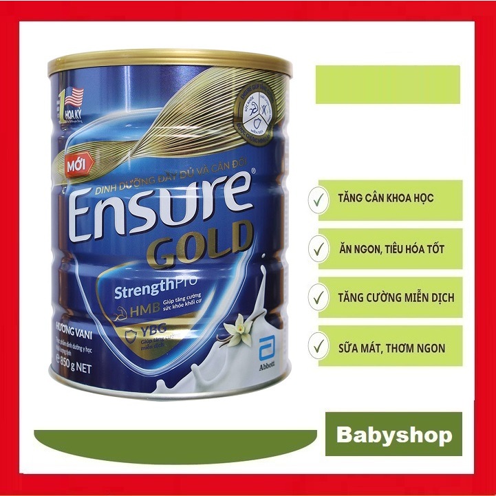 Sữa bột Ensure gold 850g [Date 2025]