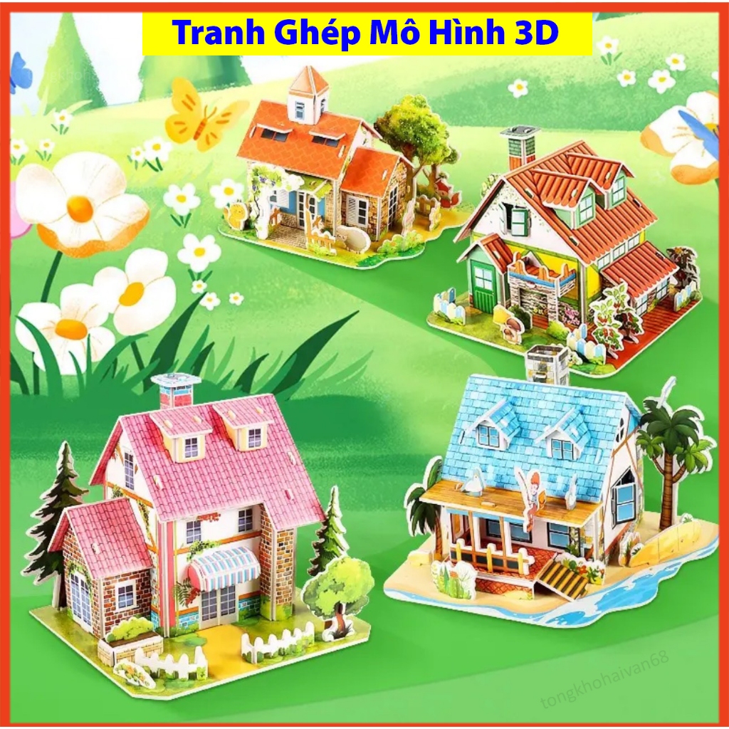 Tranh ghép đồ chơi trẻ em giúp các bé phát triển tư duy, tính kiên trì, đồ chơi tranh ghép mô hình 3D bằng xốp