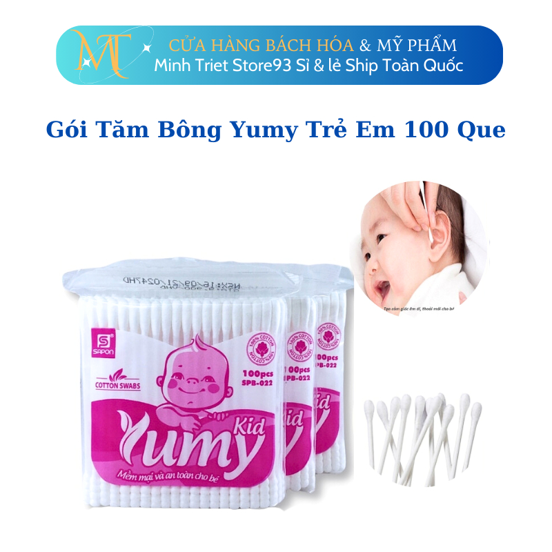 Gói Tăm Bông Yumy Trẻ Em 100 Que