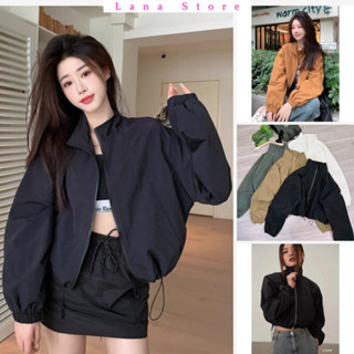 Áo Dù Trượt 4 Màu Hot Chất Dù Nhăn 2 Lớp Form Croptop