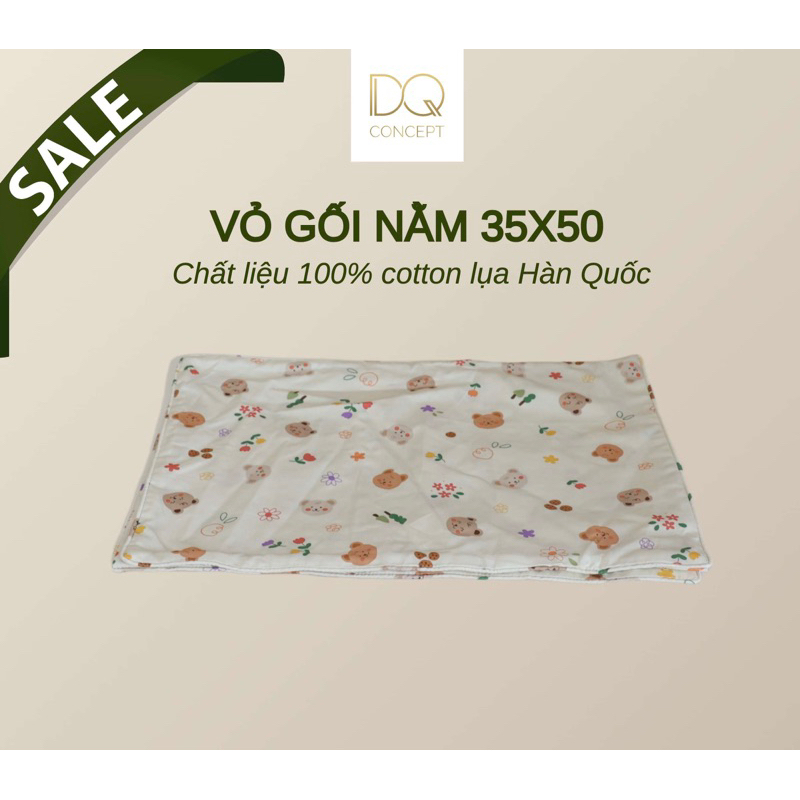 SALE VỎ GỐI NẰM 35X50/ Chất liệu 100% cotton lụa Hàn Quốc