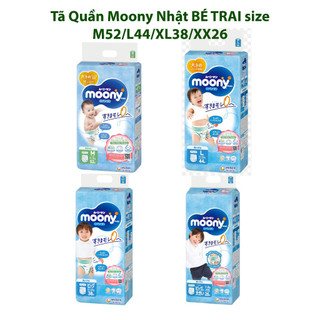 [Bao Bì Mới] 1 GÓI Tã Quần Moony Nhật Bé Trai Đủ Size M52/L44/Xl38/XXL26 (Hàng Nhập Khẩu Chính Hãng)