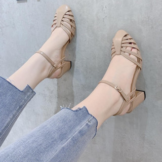 Giày nữ 5Cm bít mũi Giày sandal quai đan Xưởng Giày Pandor Sandal10day