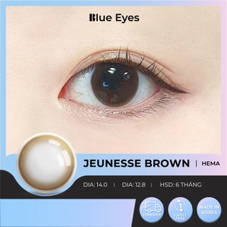 Kính áp tròng Jeunesse Brown Blue Eyes, dòng lens cận sử dụng sáu tháng, giãn tròng vừa, màu nâu tự nhiên JEU-BR