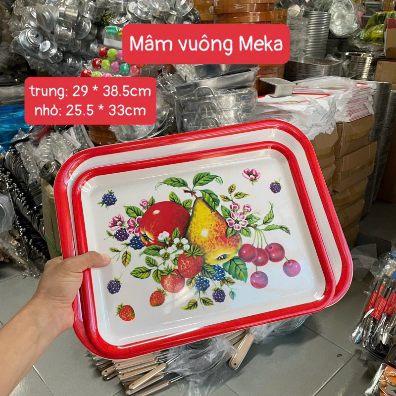 khay vuông meka/ mâm melamine, khay đựng trái cây