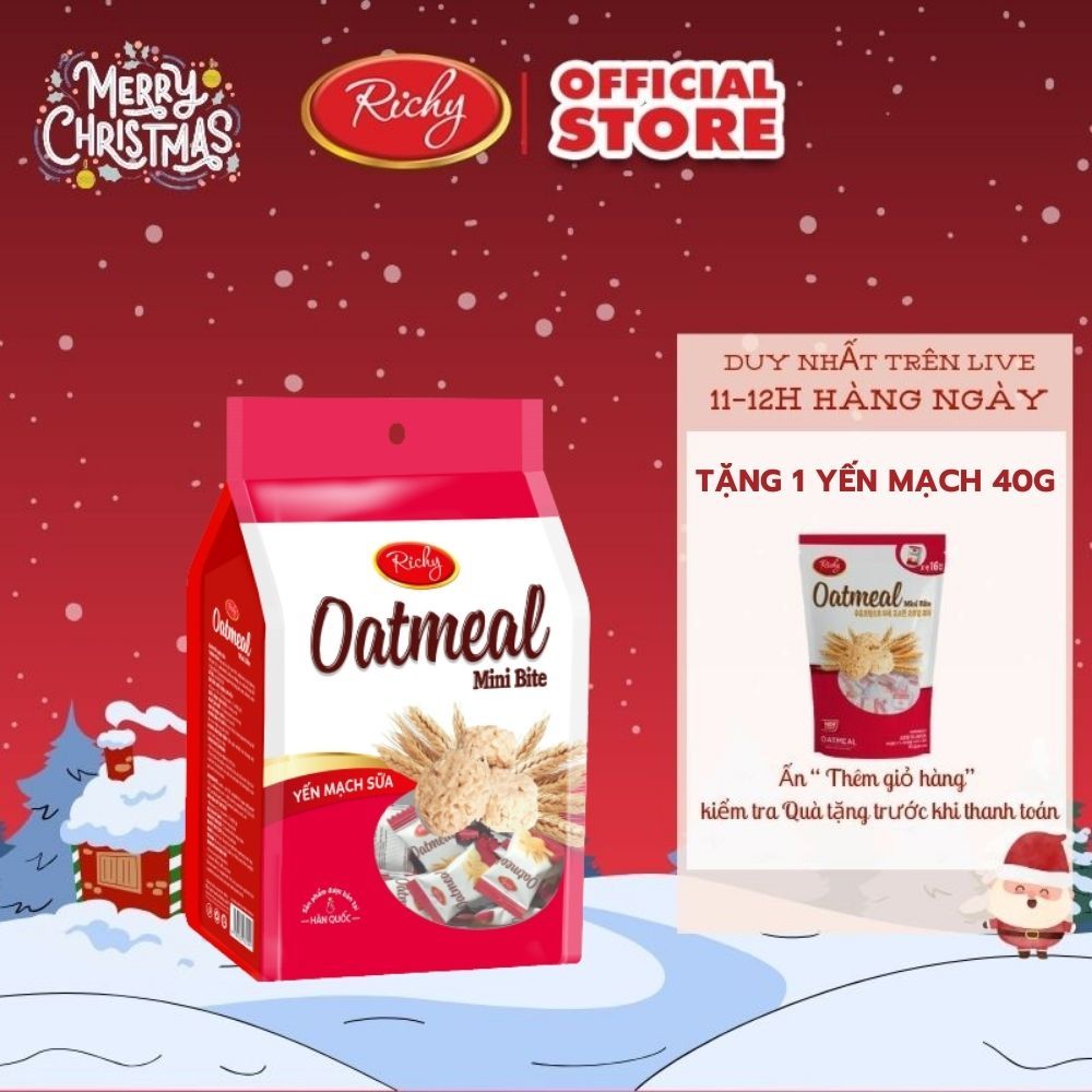 Bánh yến mạch Oadtmeal Richy vị sữa túi 206g