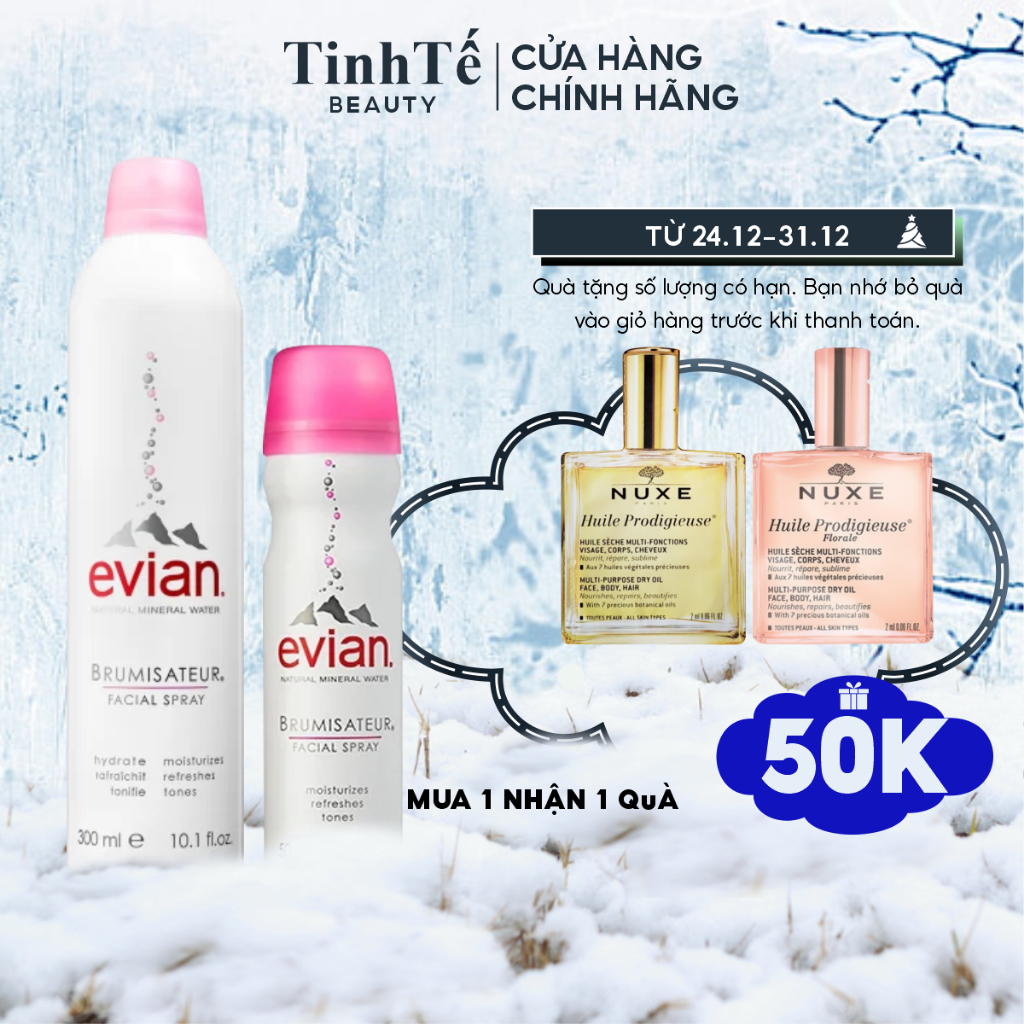 Xịt khoáng cấp ẩm và làm dịu da Evian Facial Spray 50ml/300ml
