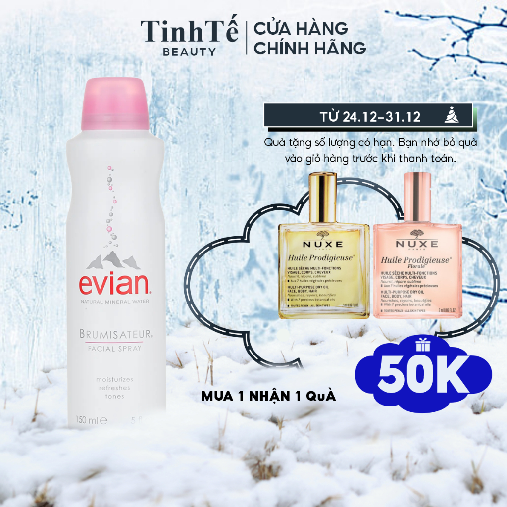 Xịt khoáng cấp ẩm và làm dịu da Evian Facial Spray 150ml