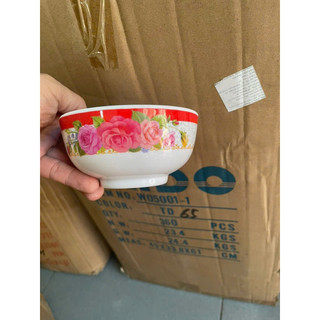 10 Chén cơm meka phíp ( bông ngẫu nhiên). Chén cơm nhựa nâu, trắng melamine các mẫu