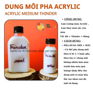 [ TÂM TÂM ] Dung môi pha loãng màu acrylic, Acrylic medium Binder / Acrylic Medium thiner