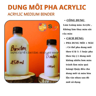 [ TÂM TÂM ] Dung môi pha loãng màu acrylic, Acrylic medium Binder / Acrylic Medium thiner