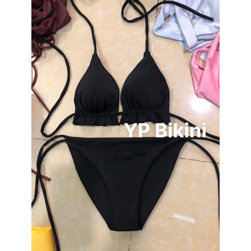 Bikini 2 mảnh tam giác quần kín Mông áo bassic dây dài đủ màu. HÌNH THẬT | BigBuy360 - bigbuy360.vn