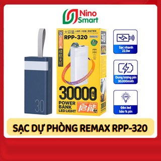Sạc dự phòng remax 30000 mAh, pin dự phòng Remax RPP-320 30.000mAh, sạc nhanh 22.5W, sạc đa thiết bị
