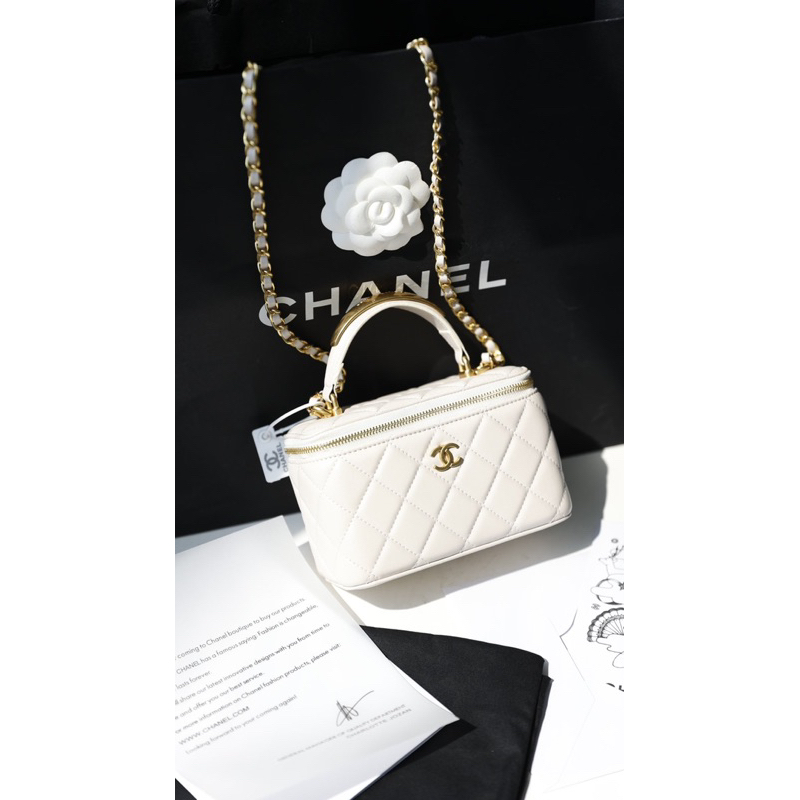 Túi xách Cha.nel vanity size 18cm chất da bê fullbox