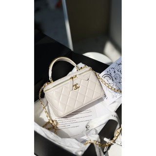 Túi xách Cha.nel vanity size 18cm chất da bê fullbox