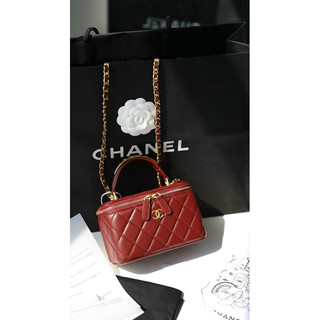 Túi xách Cha.nel vanity size 18cm chất da bê fullbox