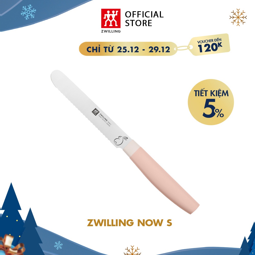 Dao tiện ích ZWILLING Now S bằng thép không gỉ 12cm, màu hồng