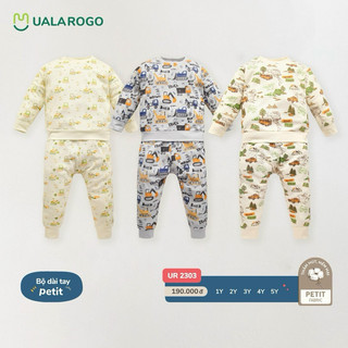 Ualarogo - bộ dài tay vải petit mềm mát cho bé