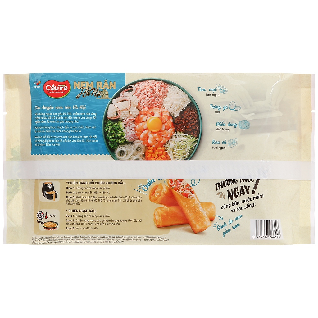 Nem rán Hà Nội hải sản đặc biệt Cầu Tre gói 300g [HN giao hoả tốc] - Ảnh 3