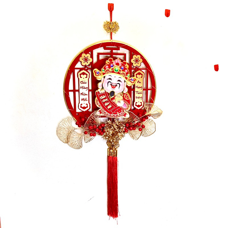 Dải Hoa Thần Tài Lắc Đầu Nháy Đèn Gọi Tài Lộc Đồ Trang Trí Tết Thần Tài Treo Cửa May Mắn Tết Nhà Cửa 2024