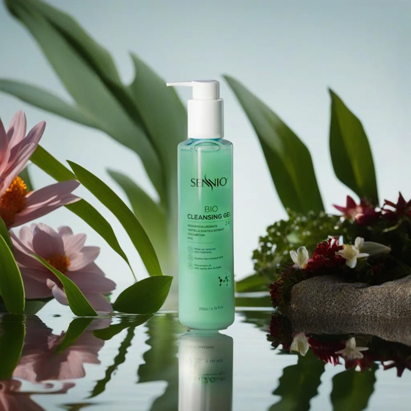 Gel tẩy trang không cồn Sennio Bio Gel Cleanser dạng gel thải độc 2in1 cho da dầu mụn 200ML