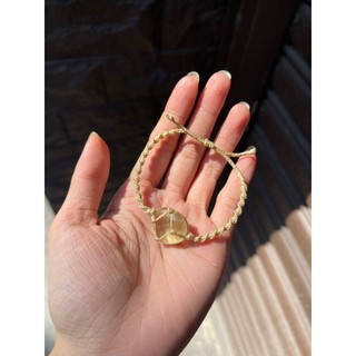 Vòng tay macrame tumbled thạch anh vàng , vòng tay hỗ trợ hạnh phúc, tự tin, thịnh vượng, học tập